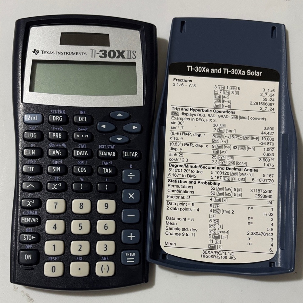 Texas Instruments TI-30X IIS Calculator in Black and Cream